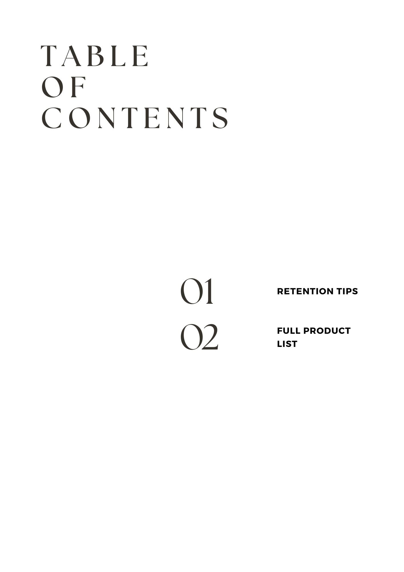 5 Star Product List & Retention Guide